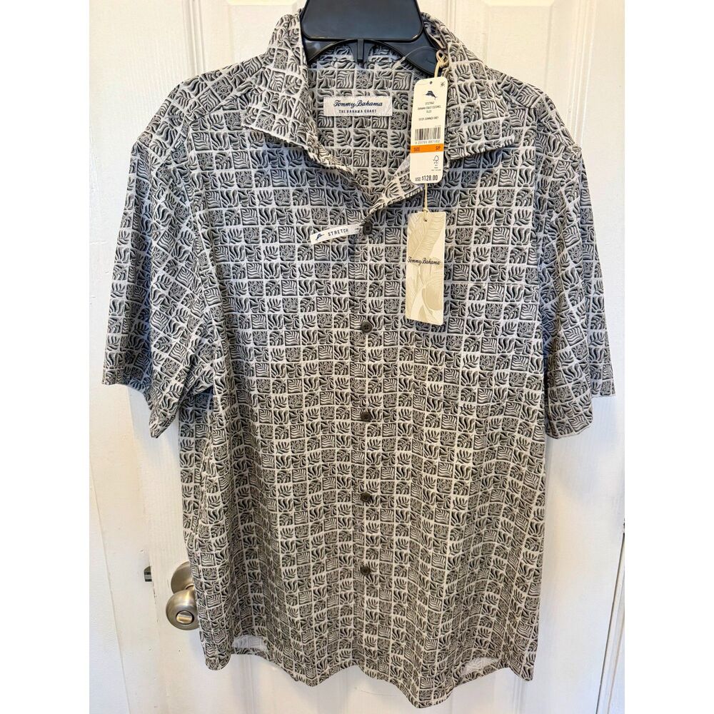 Tommy Bahamas Bahama Coast Cozumel Tiles Short Sleeve Shirt Men's Small NWT